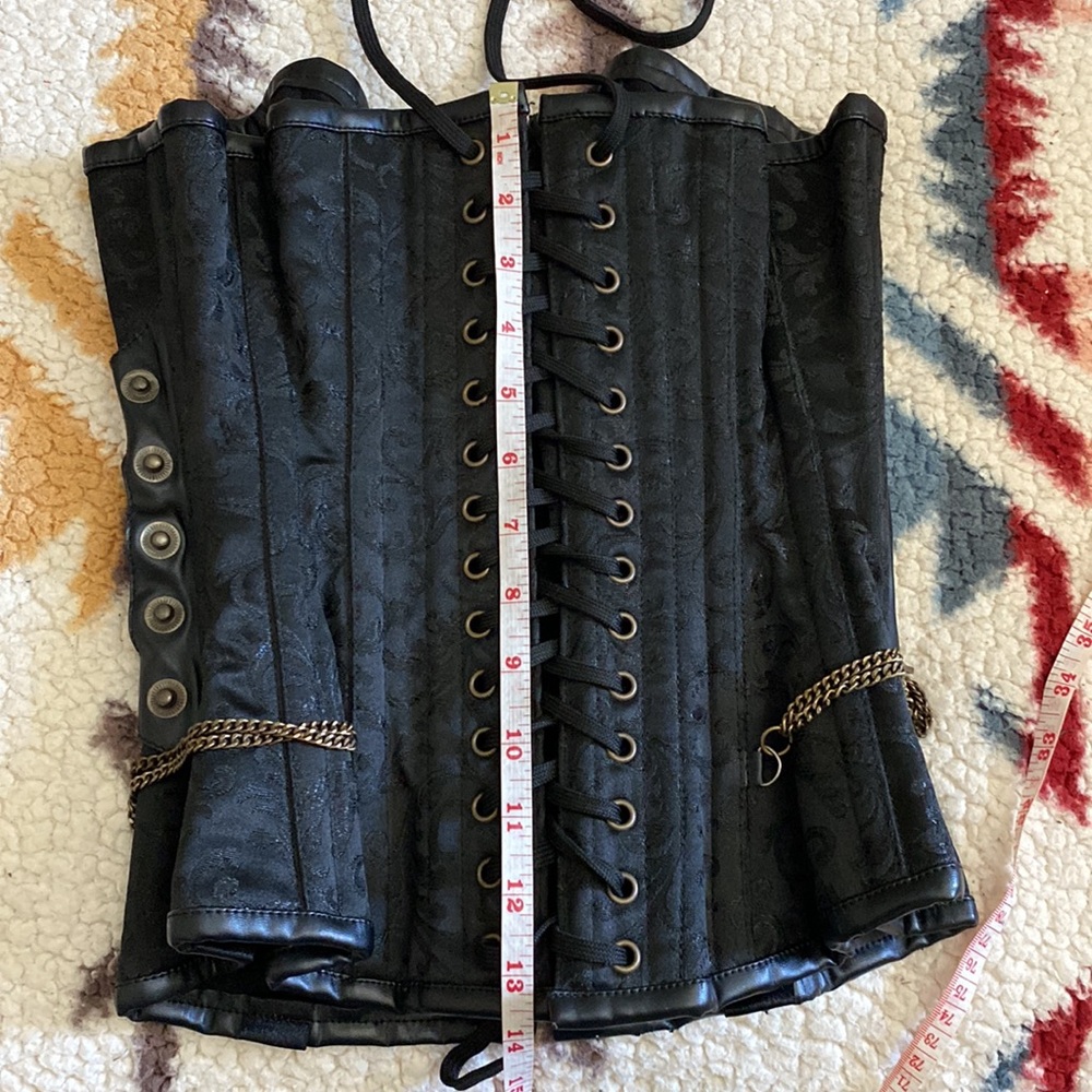 Black Gothic Corset with Buckle Details - Picture 5 of 9
